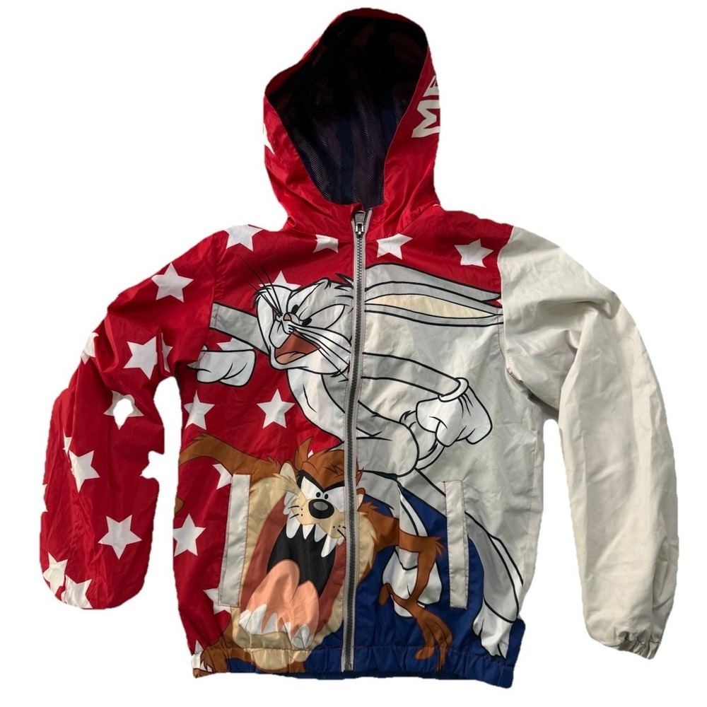 Members Only x Looney Tunes Windbreaker Jacket Bugs Bunnie Taz Marvin Y 10-12